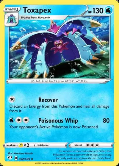 Toxapex 52/189 Darkness Ablaze Pokemon card
