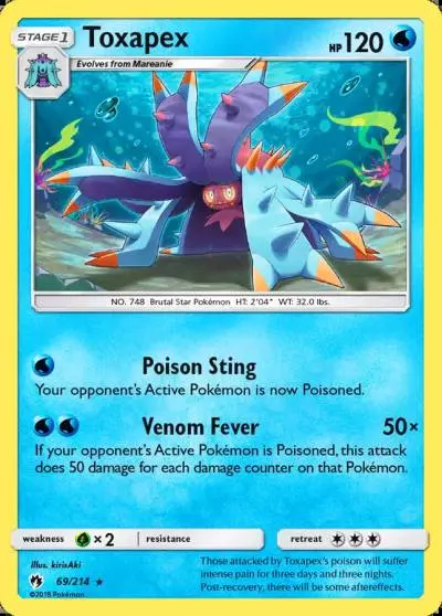 Toxapex 69/214 Lost Thunder Pokemon card