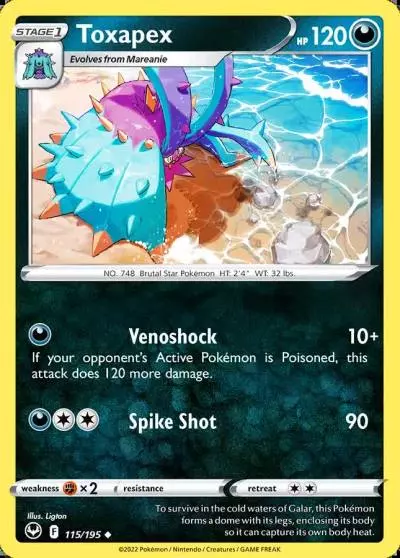 Toxapex 115/195 Silver Tempest Pokemon card