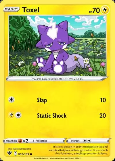 Toxel 62/189 Darkness Ablaze Pokemon card