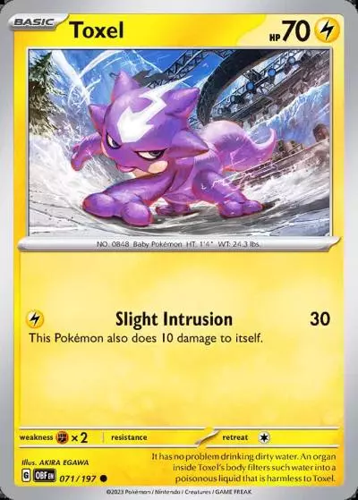 Toxel 71/197 Obsidian Flames Pokemon card