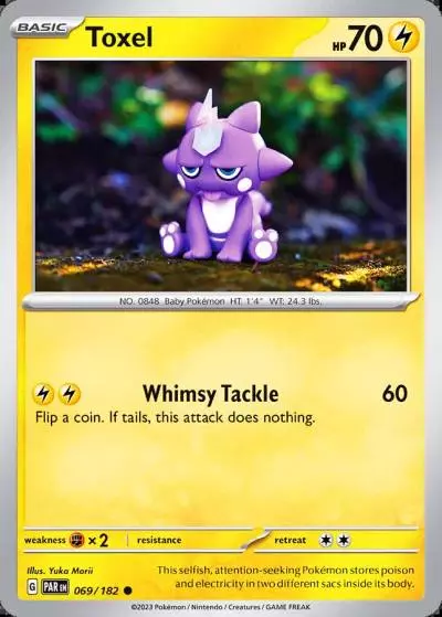 Toxel 69/182 Paradox Rift Pokemon card