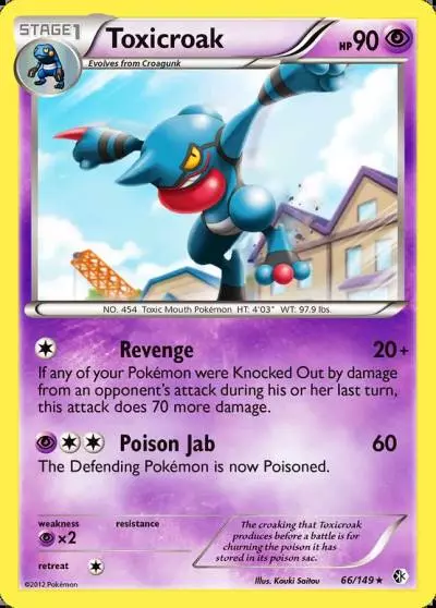 Toxicroak 66/149 Boundaries Crossed Pokemon card