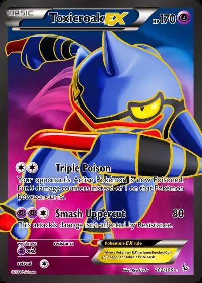 Toxicroak-EX 102/106 Flashfire Pokemon card