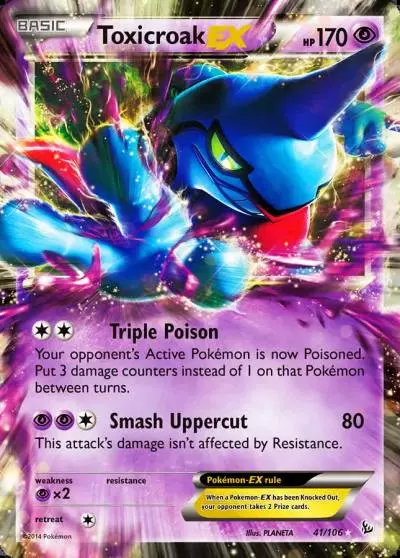 Toxicroak-EX 41/106 Flashfire Pokemon card