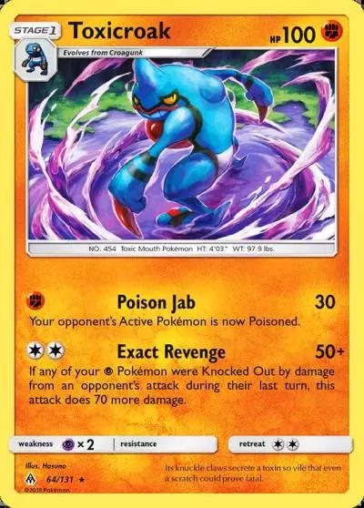 Toxicroak 64/131 Forbidden Light Pokemon card