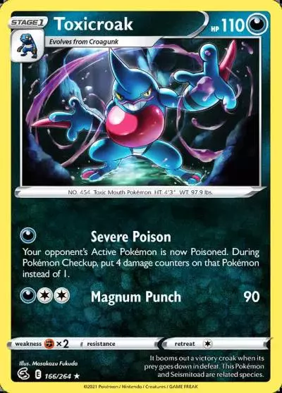 Toxicroak 166/264 Fusion Strike Pokemon card