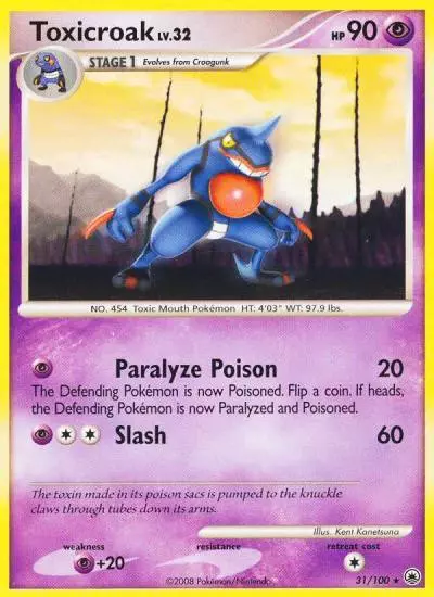 Toxicroak 31/100 Majestic Dawn Pokemon card