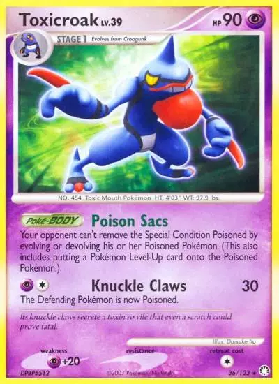 Toxicroak 36/123 Mysterious Treasures Pokemon card