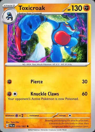 Toxicroak 115/193 Paldea Evolved Pokemon card