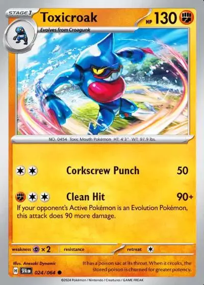 Toxicroak 24/64 Shrouded Fable Pokemon card