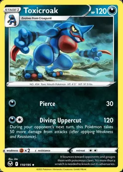 Toxicroak 110/195 Silver Tempest Pokemon card