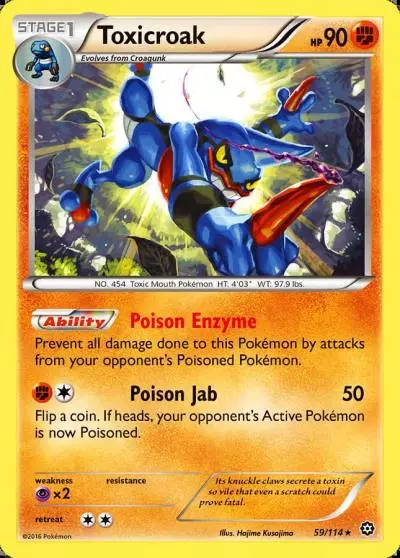 Toxicroak 59/114 Steam Siege Pokemon card