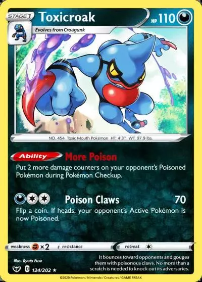Toxicroak 124/202 Sword & Shield Pokemon card
