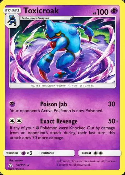 Toxicroak 57/156 Ultra Prism Pokemon card