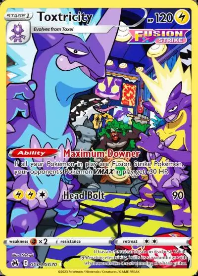 Toxtricity GG09/70 Crown Zenith Galarian Gallery Pokemon card
