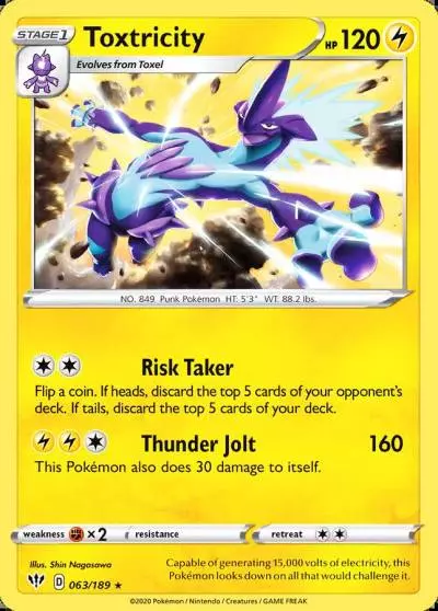 Toxtricity 63/189 Darkness Ablaze Pokemon card