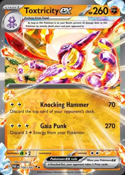 Toxtricity ex 100/182 Paradox Rift Pokemon card