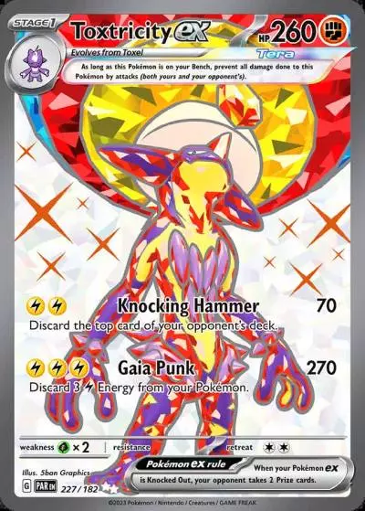 Toxtricity ex 227/182 Paradox Rift Pokemon card