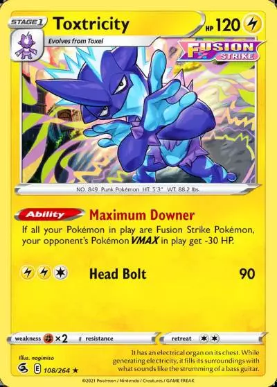 Toxtricity 108/264 Fusion Strike Pokemon card