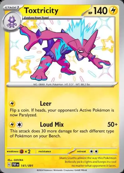 Toxtricity 141/91 Paldean Fates Pokemon card