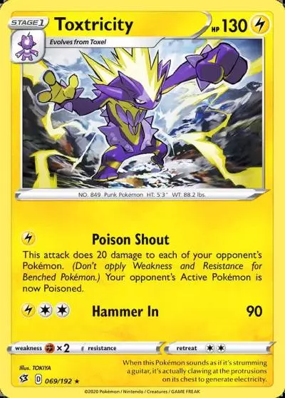 Toxtricity 69/192 Rebel Clash Pokemon card