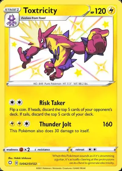 Toxtricity SV042/122 Shining Fates Shiny Vault Pokemon card