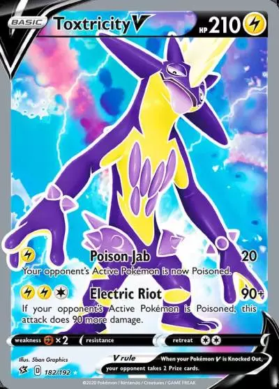 Toxtricity V 182/192 Rebel Clash Pokemon card