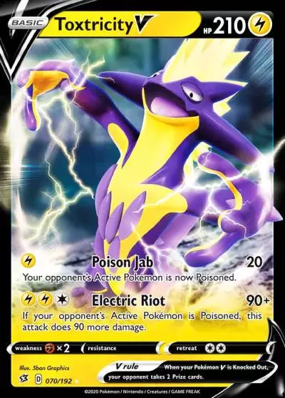 Toxtricity V 70/192 Rebel Clash Pokemon card