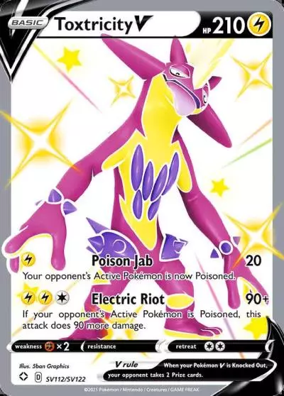 Toxtricity V SV112/122 Shining Fates Shiny Vault Pokemon card
