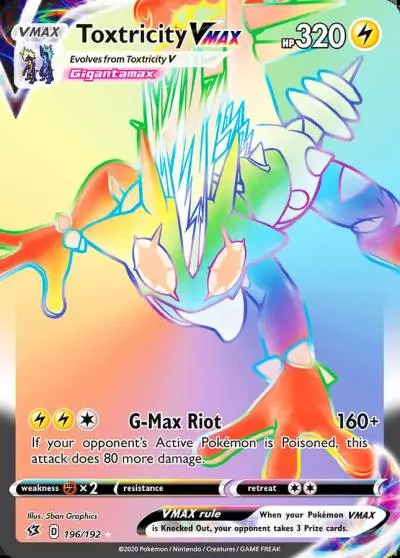 Toxtricity VMAX 196/192 Rebel Clash Pokemon card