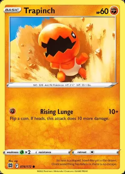 Trapinch 74/172 Brilliant Stars Pokemon card