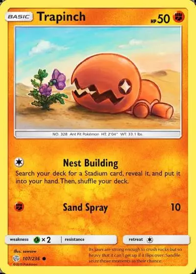 Trapinch 107/236 Cosmic Eclipse Pokemon card