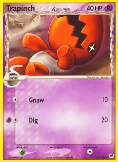 Trapinch δ 68/101 Dragon Frontiers Pokemon card