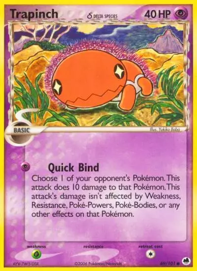 Trapinch δ 69/101 Dragon Frontiers Pokemon card
