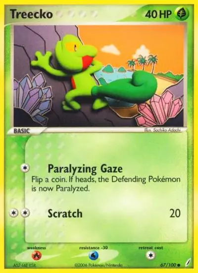 Treecko 67/100 Crystal Guardians Pokemon card