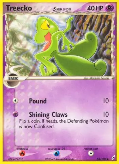 Treecko δ 68/100 Crystal Guardians Pokemon card