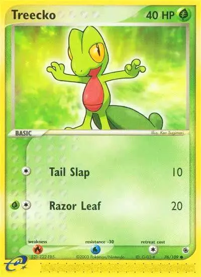 Treecko 76/109 Ruby & Sapphire Pokemon card