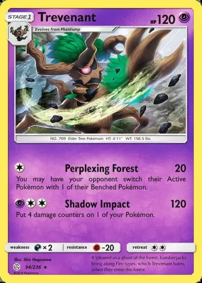 Trevenant 94/236 Cosmic Eclipse Pokemon card