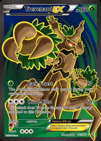Trevenant-EX 145/160 Primal Clash Pokemon card