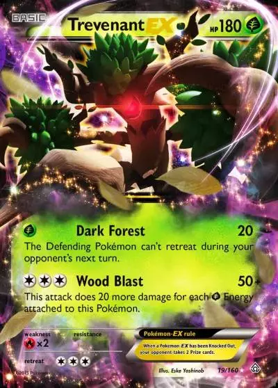 Trevenant-EX 19/160 Primal Clash Pokemon card