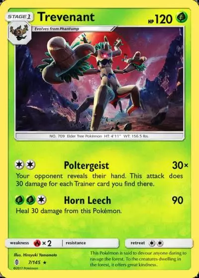 Trevenant 7/145 Guardians Rising Pokemon card