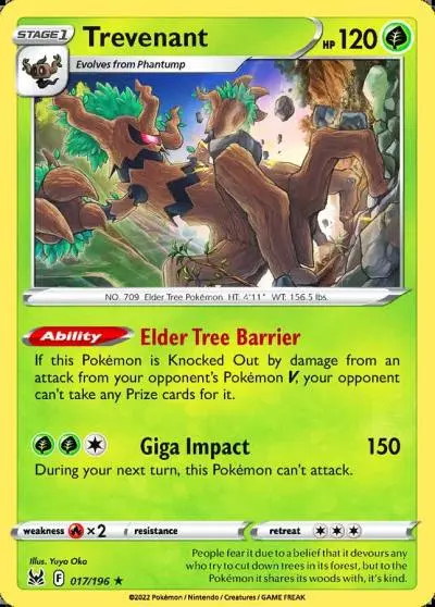 Trevenant 17/196 Lost Origin Pokemon card
