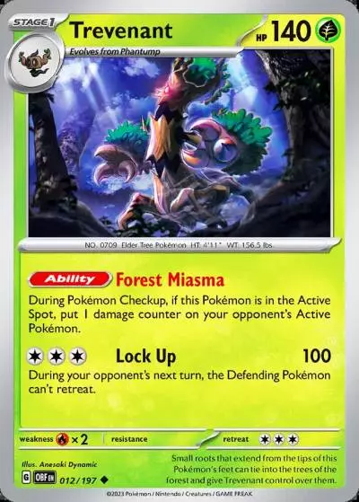 Trevenant 12/197 Obsidian Flames Pokemon card