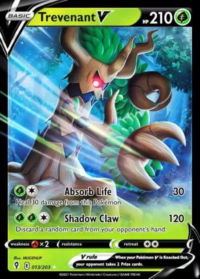 Trevenant V 13/203 Evolving Skies Pokemon card
