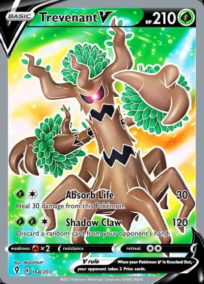 Trevenant V 168/203 Evolving Skies Pokemon card