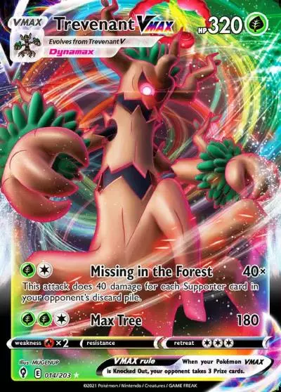 Trevenant VMAX 14/203 Evolving Skies Pokemon card