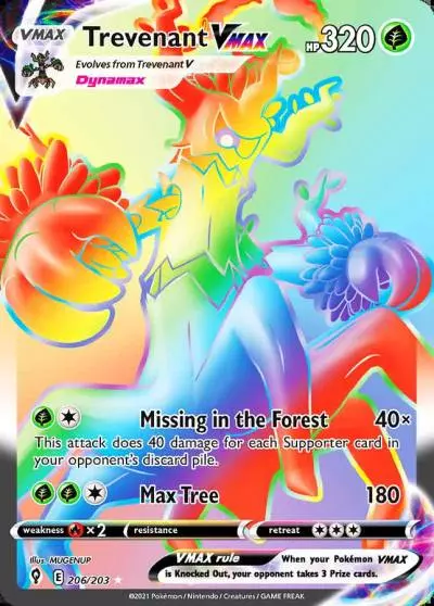 Trevenant VMAX 206/203 Evolving Skies Pokemon card