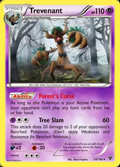 Trevenant 55/146 XY Pokemon card