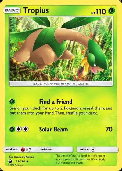 Tropius 21/168 Celestial Storm Pokemon card